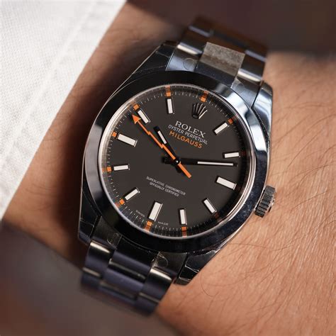 rolex milgauss vintage replica|rolex milgauss black bezel.